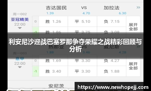 利安尼沙迎战巴塞罗那争夺荣耀之战精彩回顾与分析